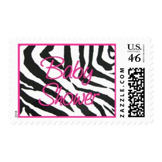 Zebra Pink Baby Shower Postage Stamp