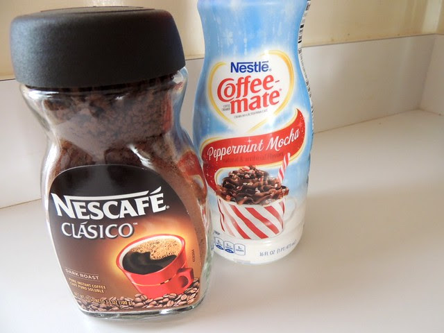 Nescafe Clasico and Coffee-Mate Peppermint Mocha to flavor hot cocoa #loveyourcup #shop #cbias Nescafe Clasico and Coffeemate Peppermint Mocha