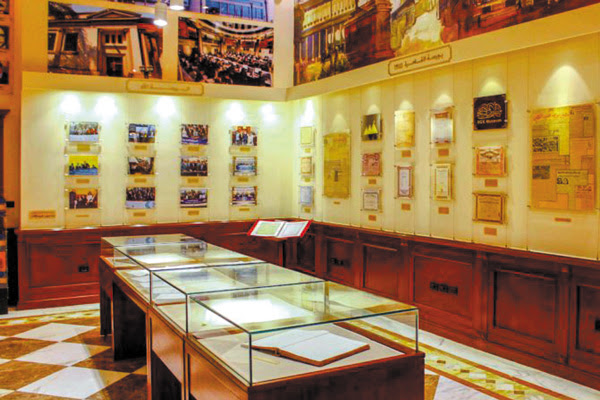 One of the              halls of the Egyptian Postal Museum