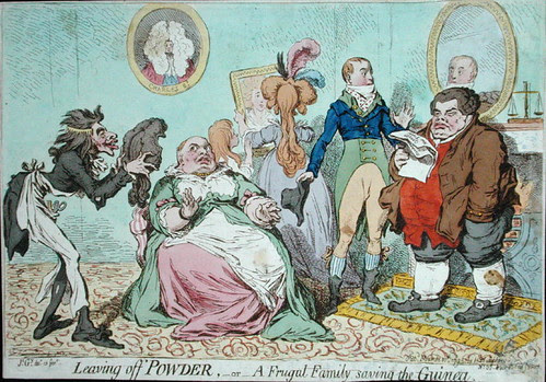 Leaving off Powder or A Frugal Family Saving the Guinea (Gillray) 1795