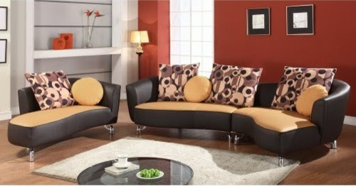 Chintaly Albany Camel Leather Sectional Sofa with Accent Pillows