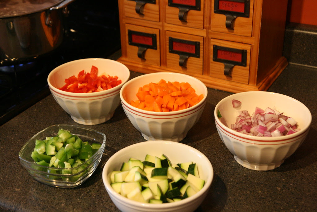diced veggies