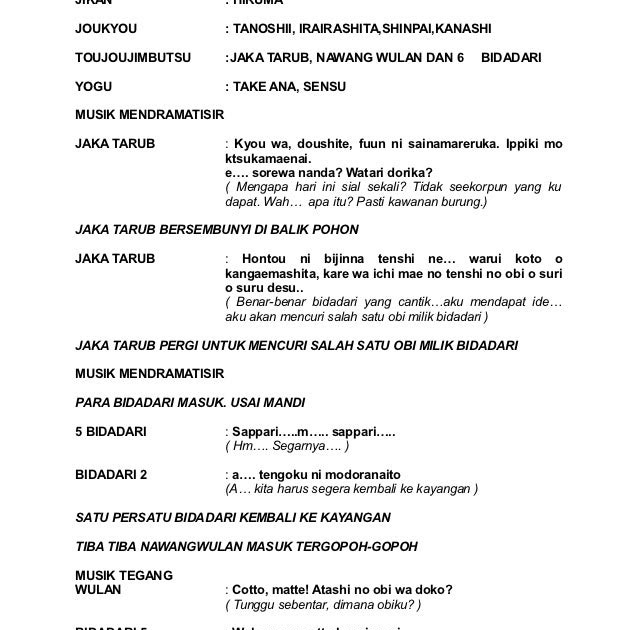 Naskah Drama Jaka Tarub Dalam Bahasa Jawa Cari Pembahasannya