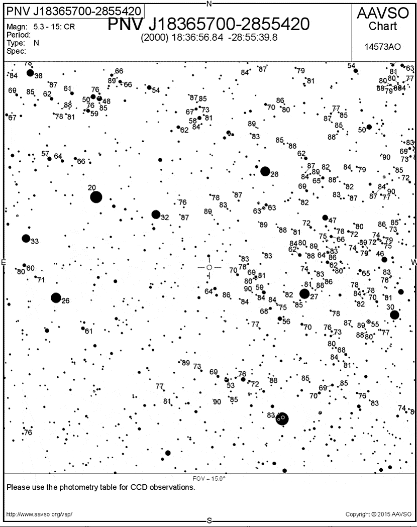 Comparison-star chart for Nova Sagittarii 2015 No. 2
