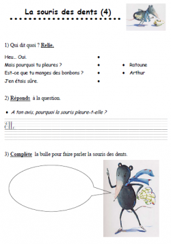 A l'encre violette LA SOURIS DES DENTS