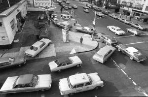 FILE - In this Dec. 23, 1973, file photo, cars line …