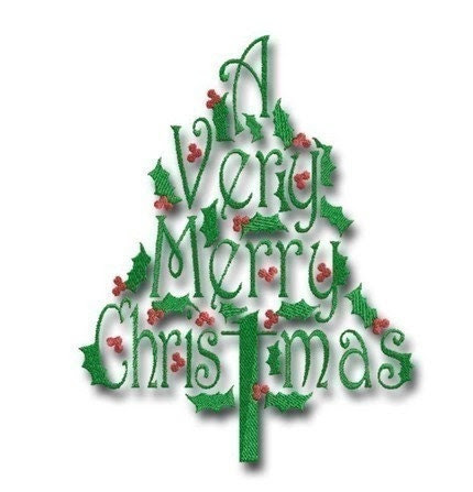 A Very Merry Christmas Tree 4 - in 3 sizes - Embroitique A Very Merry Christmas Tree 4 - in 3 sizes - Embroitique