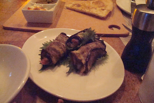 Eggplant Rolls Serrano ham, smoked mozzarella & basil
