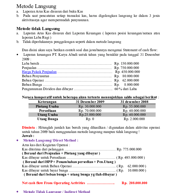 Contoh Soal Dan Jawaban Cash Flow