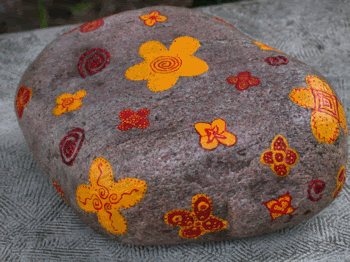 Painted Stone ~ Flowers Pictures, Images and Photos
