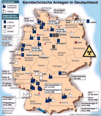 Landkartenblog: Atomkraftwerke in Deutschland