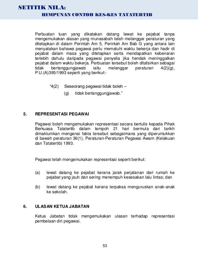 Representasi Contoh Surat Rayuan Tindakan Tatatertib