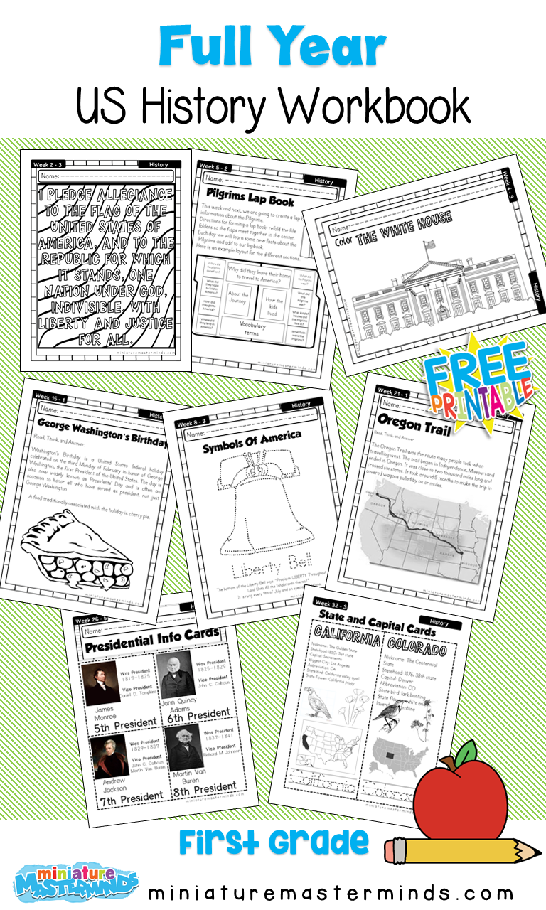 american history work book ages 6 to 8 free printable