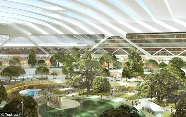 Bold: An artist's impression of the airport's concourse