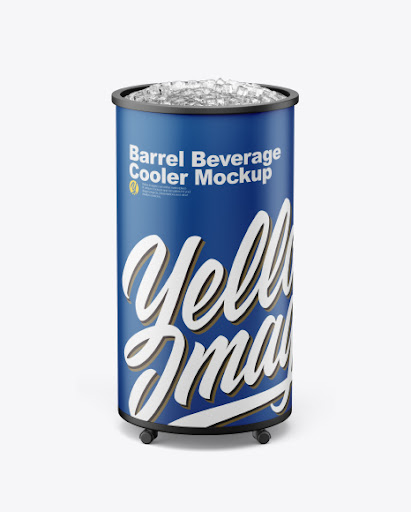 Download Free Barrel Beverage Cooler Mockup PSD Mockup Templates