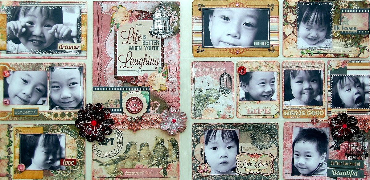 Life Is Better When You're Laughing Misc Me Pages by Irene Tan using BoBunny Madeleine Collection