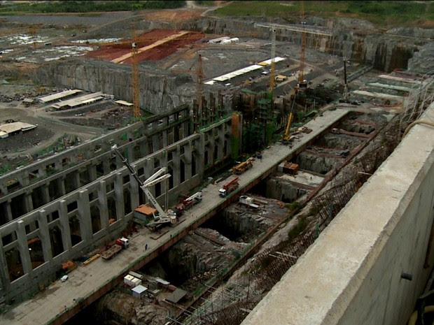 Obras da usina de Belo Monte/GNews (Foto: Reprodução GloboNews)