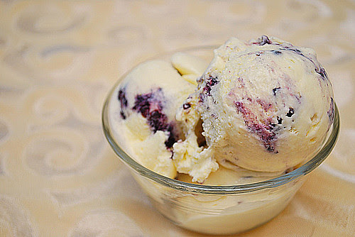 Blackberry Swirled White Chocolate Ice Cream