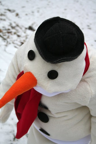 sneeuwman vogelperspectief
