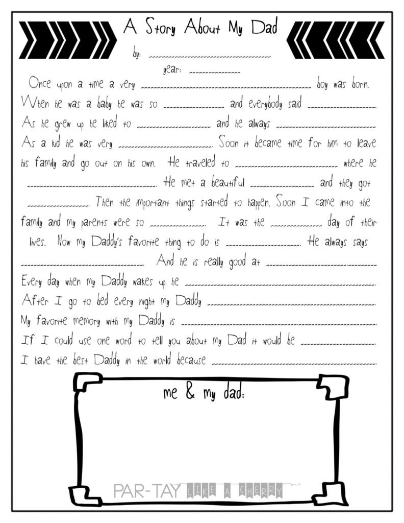 father's day mad libs free printable