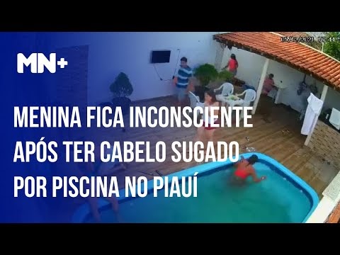 Garota de 13 anos é sugada por ralo de piscina, fica 2 minutos submersa e é salva no Piauí; veja vídeo