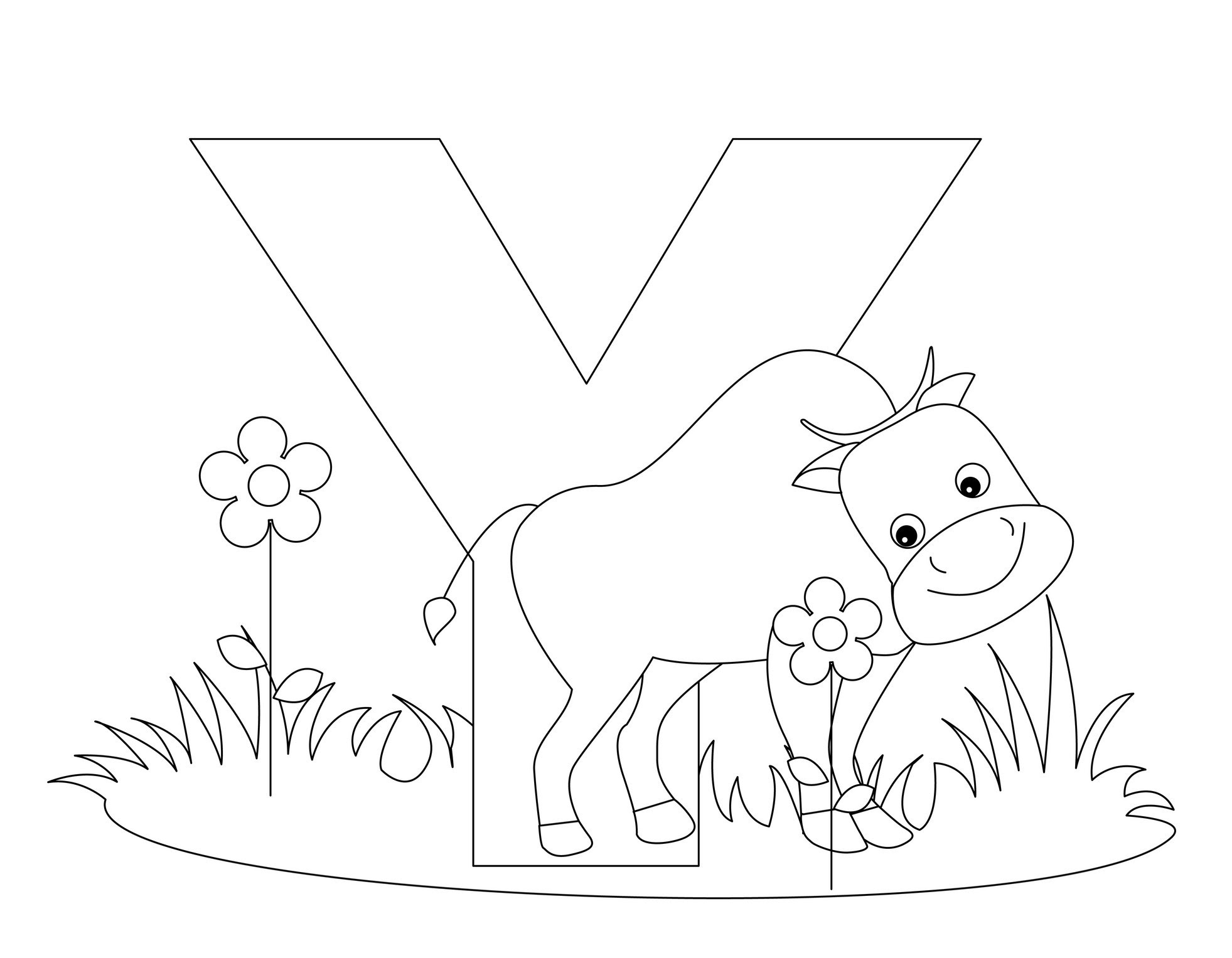 alphabet coloring pages Letter Y