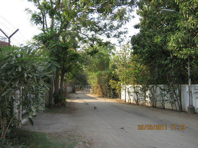A lane in Prathamesh Park, at Balewadi Phata, Baner Pune. DSK Gandhakosh is behind.