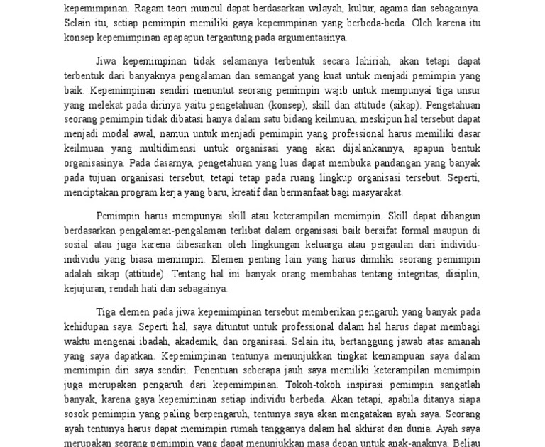 Contoh Essay Kepemimpinan Guru Paud