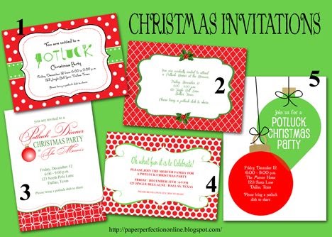 Paper Perfection: Christmas Potluck Invitation