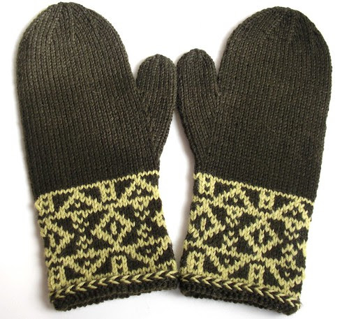 dark green mittens