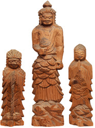 Standing Fudo Myo'o (Acala) with two child attendants