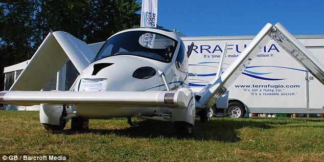 Ready for lift-off: It takes just 30 seconds for the Transition to convert from a car into a plane