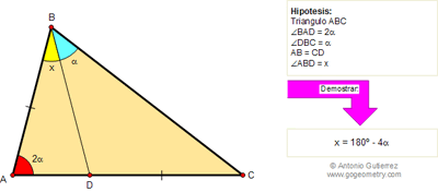 Problema de Geometría 107: Triangulo, Ángulos, Congruencia