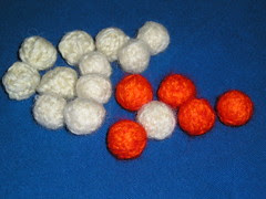 white to orange beads