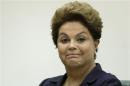 Rousseff reacts during the graduation ceremony of new diplomats at the Itamaraty Palace