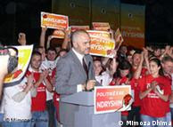 Socialist  Party leader Edi Rama at a rally in Tirana
