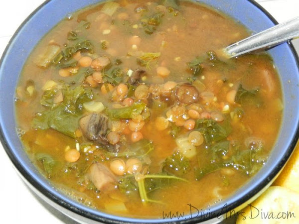Diva In The Kitchen: Kale and Lentil Ginger Soup