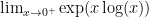 \lim_{x \to 0^{+}} \exp(x \log(x)) \lim_{x \to 0^{+}} \exp(x \log(x))