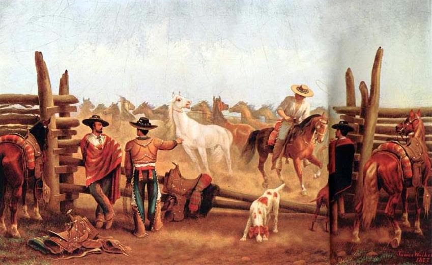 Vaqueros Roping Horses In A Corral Vaqueros Roping Horses In A Corral