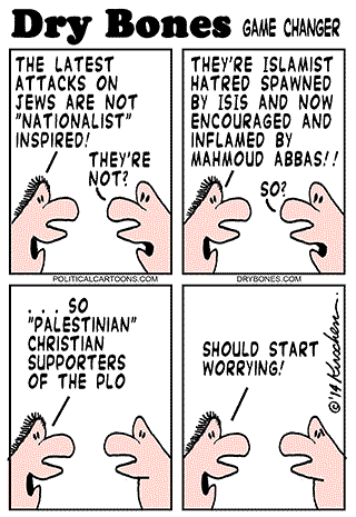 Kirschen, Dry Bones cartoon,Israel, isis, Jewish State, Abbas, Jews, islamists, Islamism, terror, terrorism, Christians, Temple Mount, Aksa, terrorist attacks, 