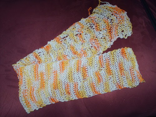 Sugar and Cream cotton knitted garter stitch scarf