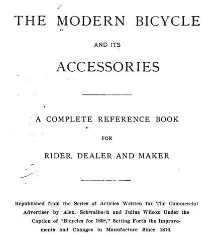 Modern Bicycle Reference Book Title Page (1898)