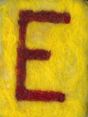 Alphabet ATC or ACEO Available - Needlefelted Letter E
