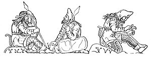 Scythian warriors, drawn after figures on an e...