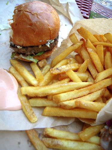 Blue Cheese Burger and Truffle Fries