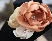 Elsbeth: Rust, Gold and Ivory Flower Brooch