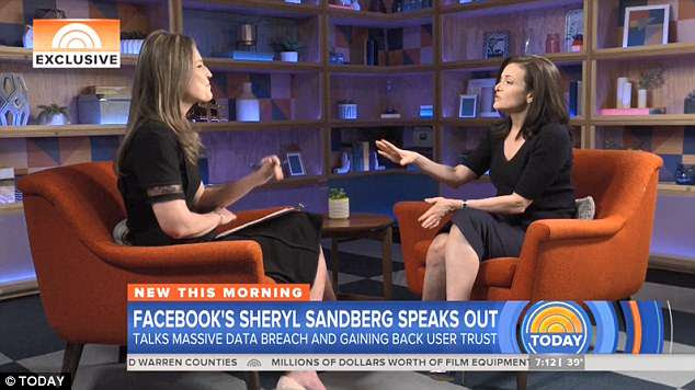 A diretora de operações do Facebook Sheryl Sandberg (foto) apareceu no jornal USA Today da NBC em entrevista à jornalista Savannah Guthrie para discutir o escândalo da Cambridge AnalyticaÂ