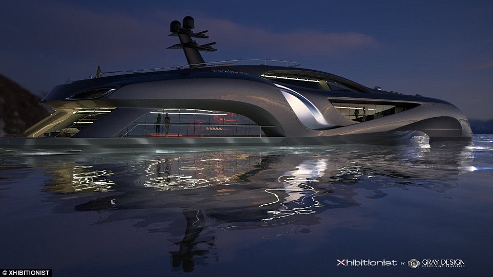 And so to bed: By night, the superyacht glows in the dark thanks to oceanLED lighting