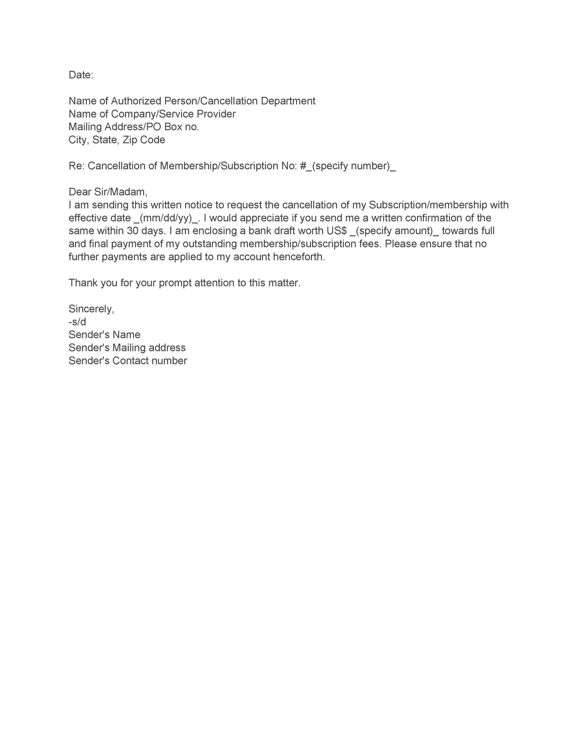 Dd Cancellation Letter Format Download - template resume