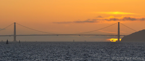 Golden Gate Bridge sunset panoramic